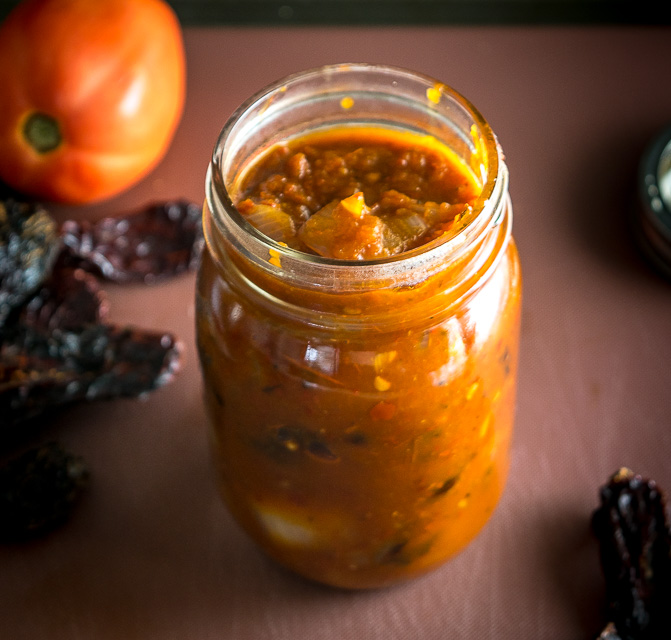 Homemade chipotles in a Mason jar