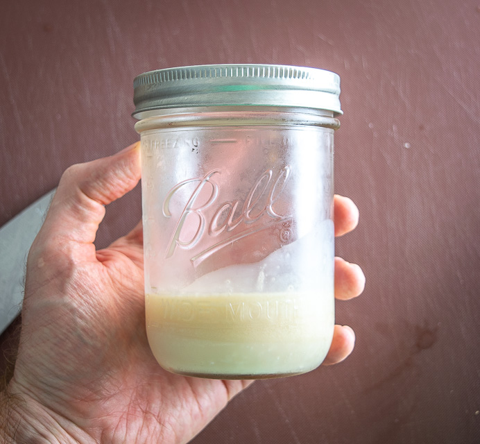 Bacon fat saved in Mason jar