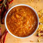 Bowl full of Chile de Arbol Salsa