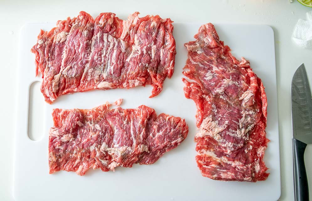 One pound of skirt steak for Carne Asada