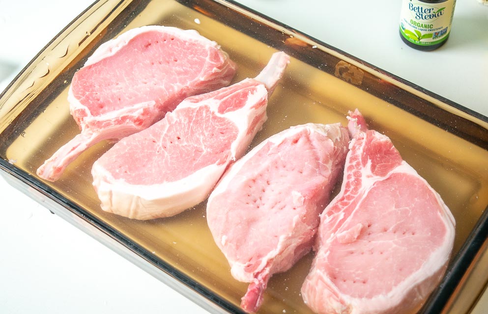 Pork chops in brine