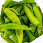 Grocery bag full of fresh Hatch chiles