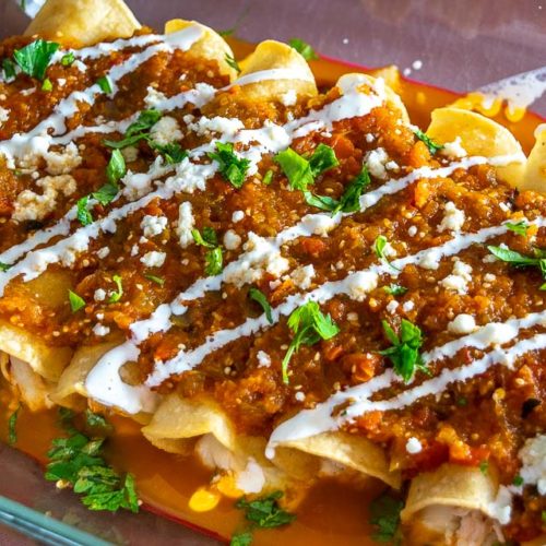 Chicken Tinga Enchiladas | Mexican Please