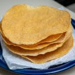 Stack of tostadas after baking
