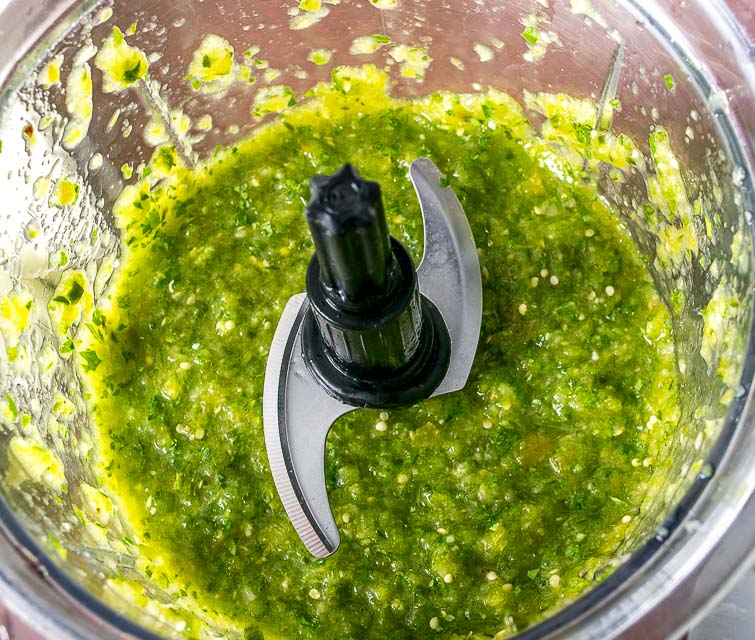 Chili Verde sauce after blending