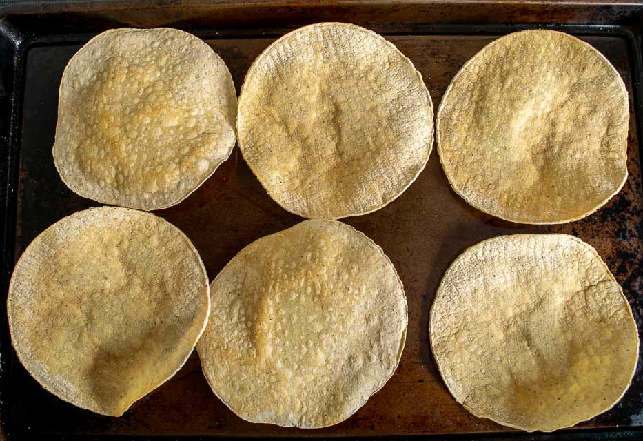 Corn tortillas after baking