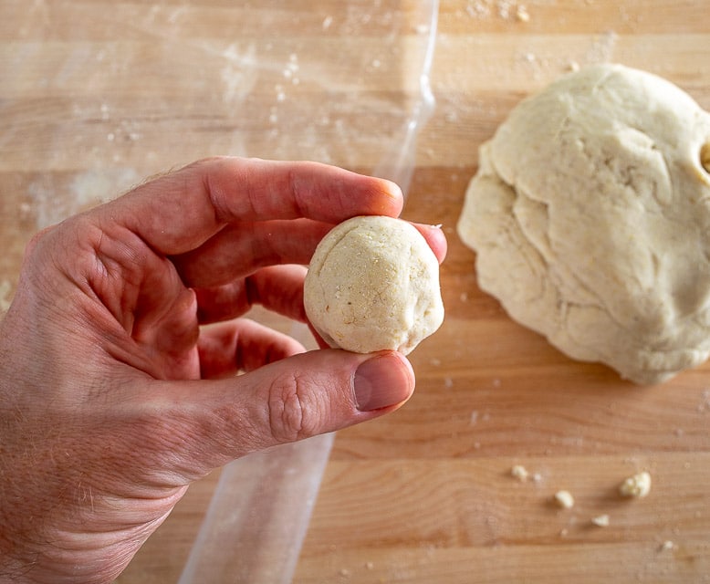 Forming dough ball from masa harina