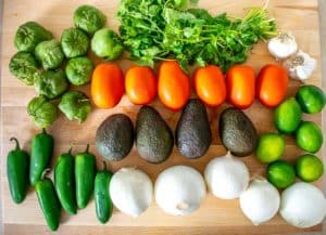 Fresh ingredients on cutting board