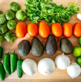 Fresh ingredients on cutting board