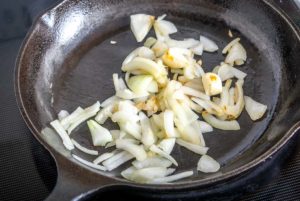 Cooking onion and garlic