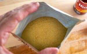 Closeup of nutritional yeast