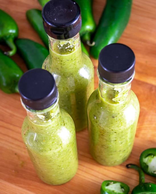 Three 5 oz. bottles of Jalapeno Hot Sauce