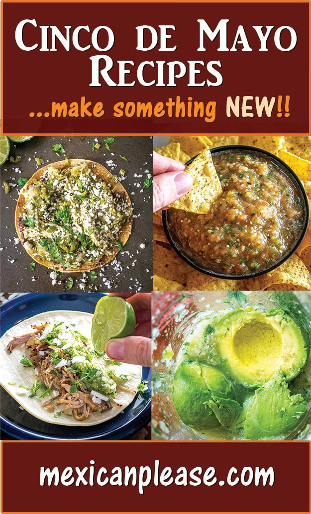 Cinco de Mayo is here!! It's the perfect opportunity to make something NEW and different. Here are 17 choices for instant YUMS!! mexicanplease.com 