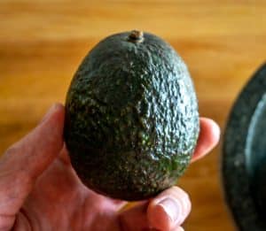 hard, unripe avocado