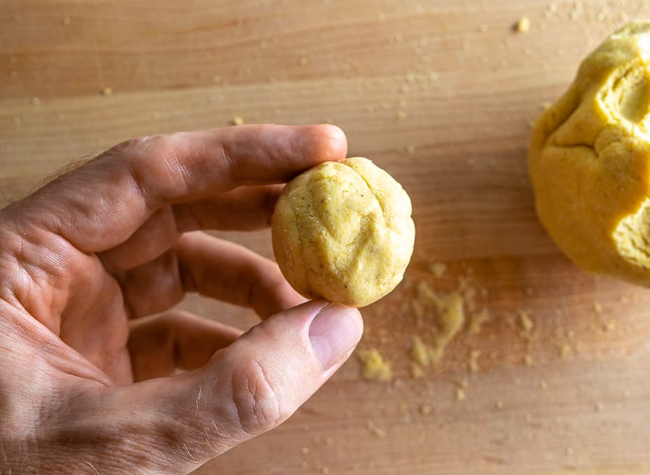 Golfball sized chunk of masa dough