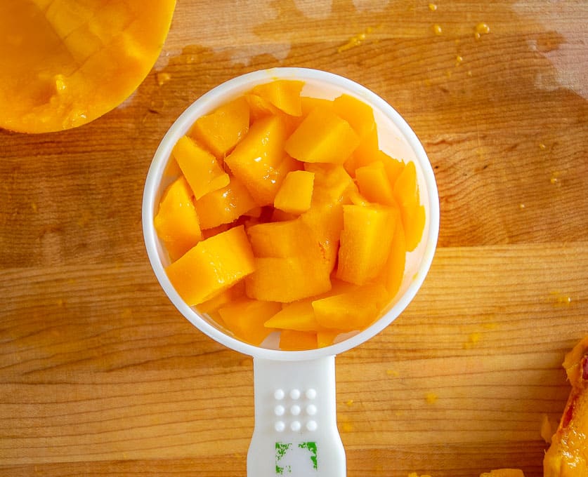 Single cup of chopped mango