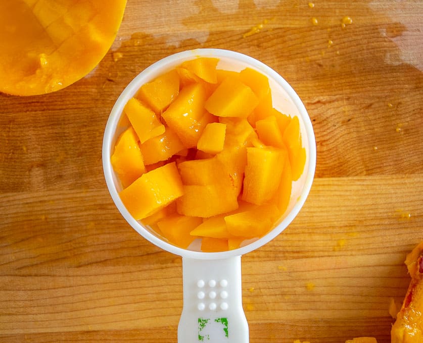 Single cup of chopped mango