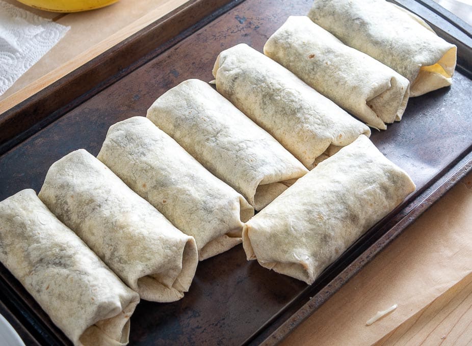 8 bean and egg burritos