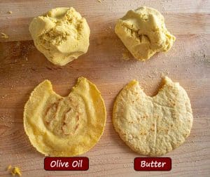 Comparing olive oil and butter as the fat source