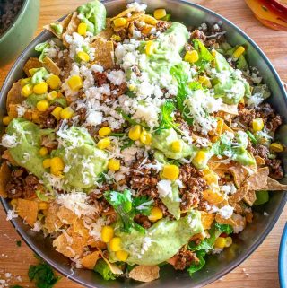 This Taco Salad is my favorite meal over the past month -- super flexible and it has loads of flavor! The avocado dressing is the key so don't skip that part! mexicanplease.com