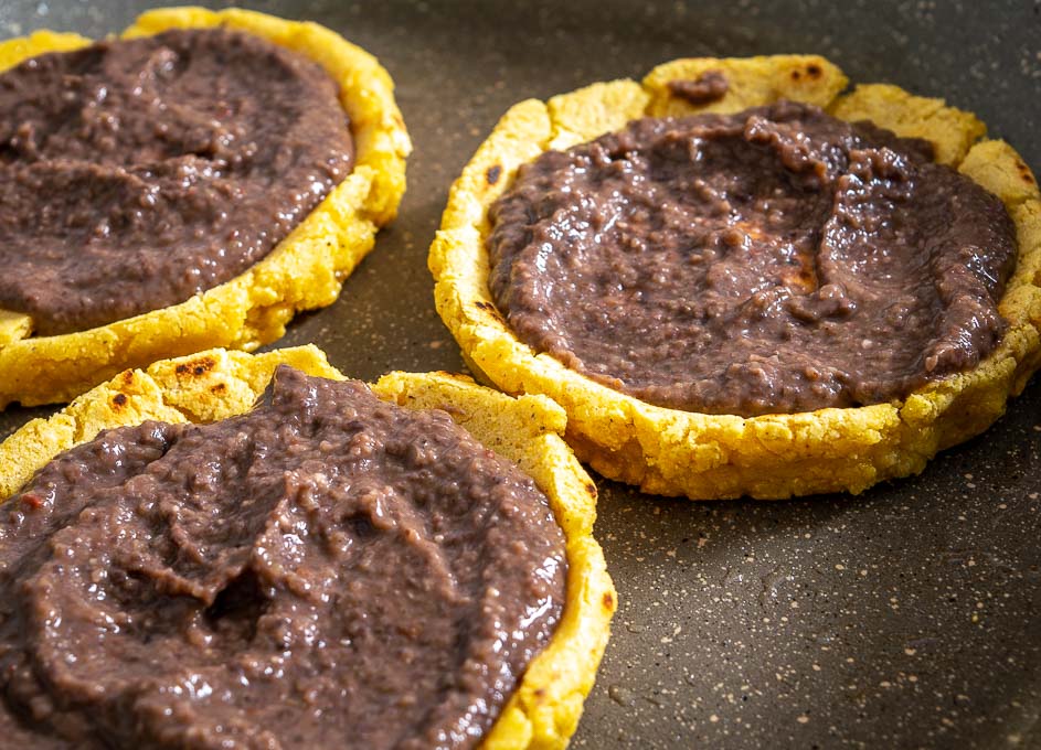 Shallow frying the Sopes