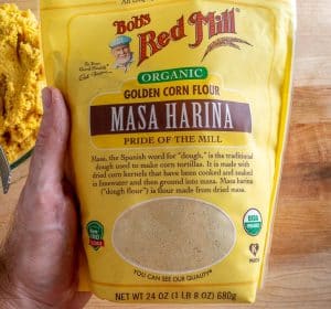 Masa Harina used to dry out the masa dough