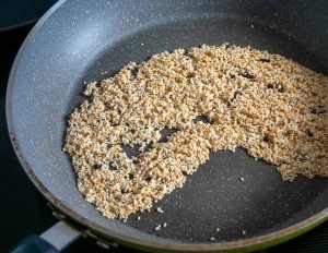 Toasting sesame seeds, cloves, and peppercorns