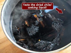 Taste the Dried Chiles soaking liquid graphic