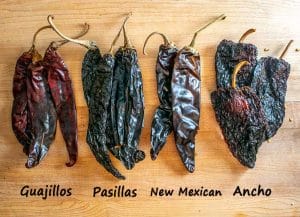 Dried chiles for Mole sauces