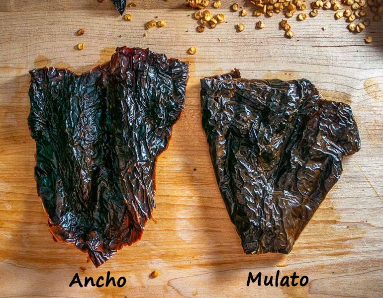 Comparing Ancho to Mulato after reconstituting