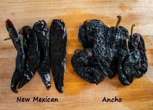 Ancho and New Mexican chiles for Mole sauce