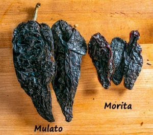 Mulato and Morita dried chiles