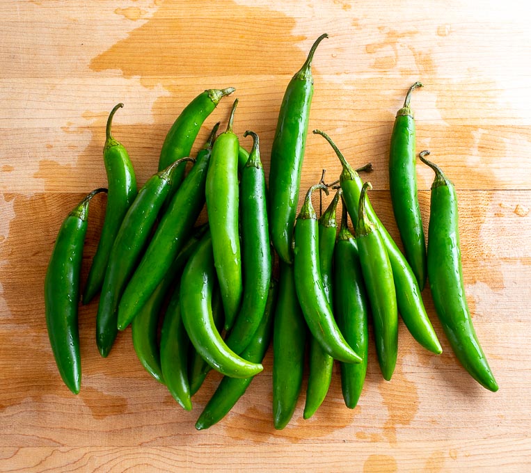 Half pound of fresh Serrano chiles