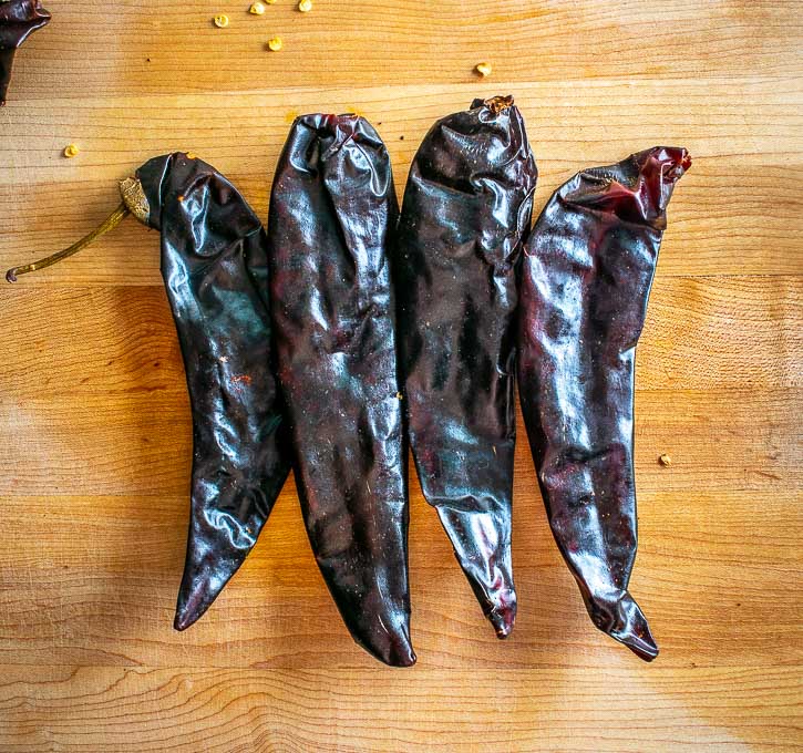 Four New Mexican dried chiles