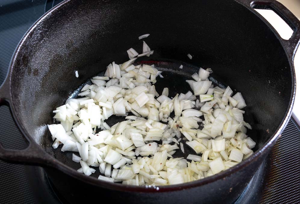 Cooking onion in the same pan