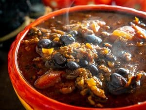 Chili con Carne in a serving bowl