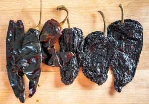 3 Ancho and 3 New Mexican chiles for Chili con Carne