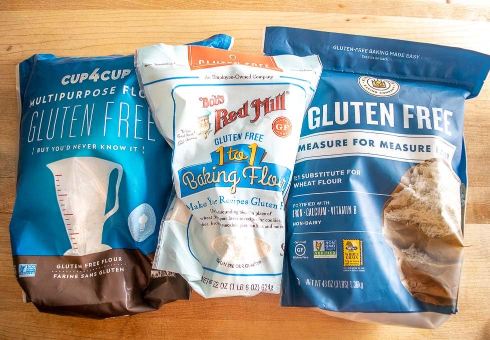Three choices for gluten free flour