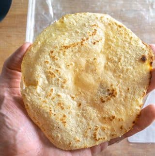 I keep seeing these Half and Half Tortillas in my neighborhood and decided to experiment with my own recipe -- I'm glad I did because they were delicious! mexicanplease.com