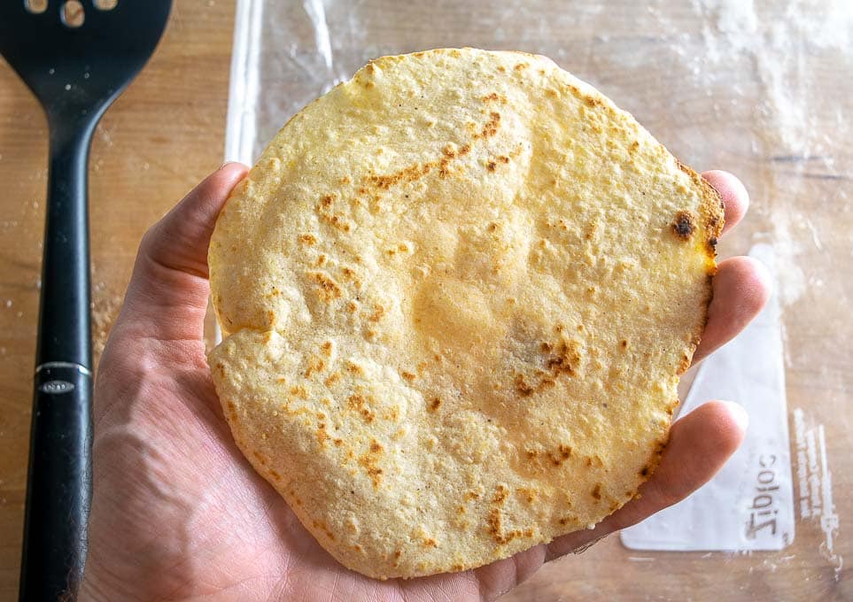 I keep seeing these Half and Half Tortillas in my neighborhood and decided to experiment with my own recipe -- I'm glad I did because they were delicious! mexicanplease.com
