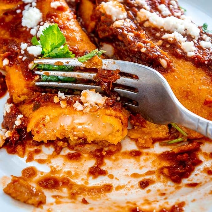 Cheese and Onion Enchiladas Mexican Please