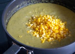 Adding corn to the Hatch soup at the end
