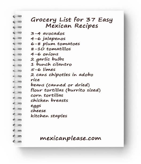 New Year's Grocery List for Easy Mexican Recipes