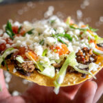 Holding Ground Beef Tostada