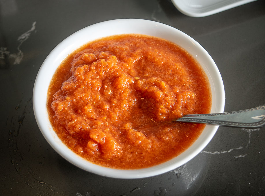 Small bowl full of Tomato Chipotle Salsa