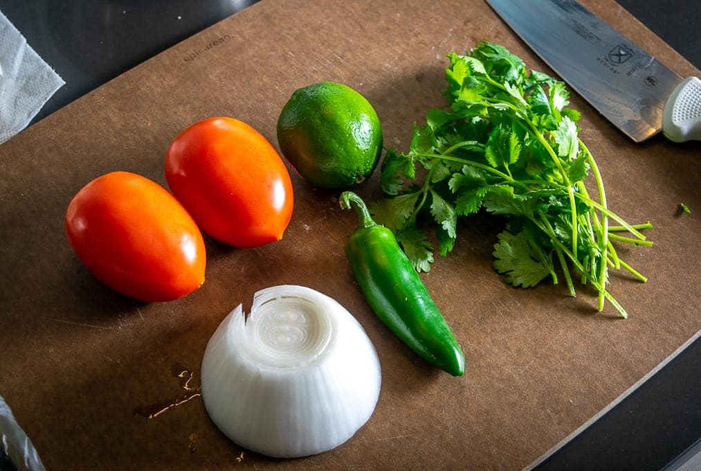 Ingredients for fresh batch of Pico de Gallo