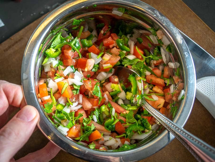 Bowl full of freshly chopped Pico de Gallo