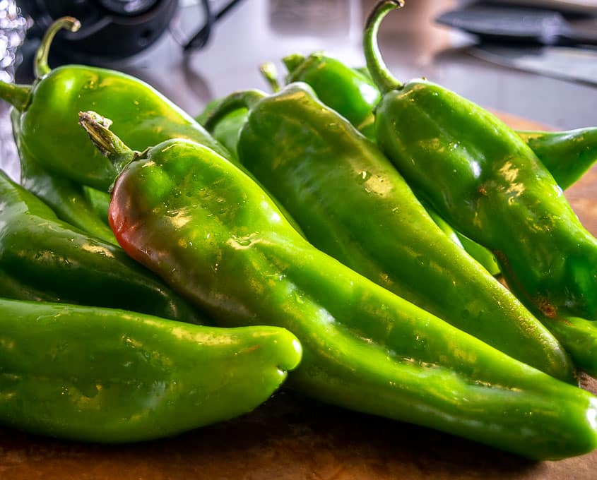 Closeup of Hatch chile pepper, hot variety