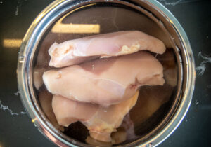 Brining the chicken for Hatch Chicken Chile Verde