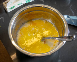 Wet ingredients for the cornbread batter